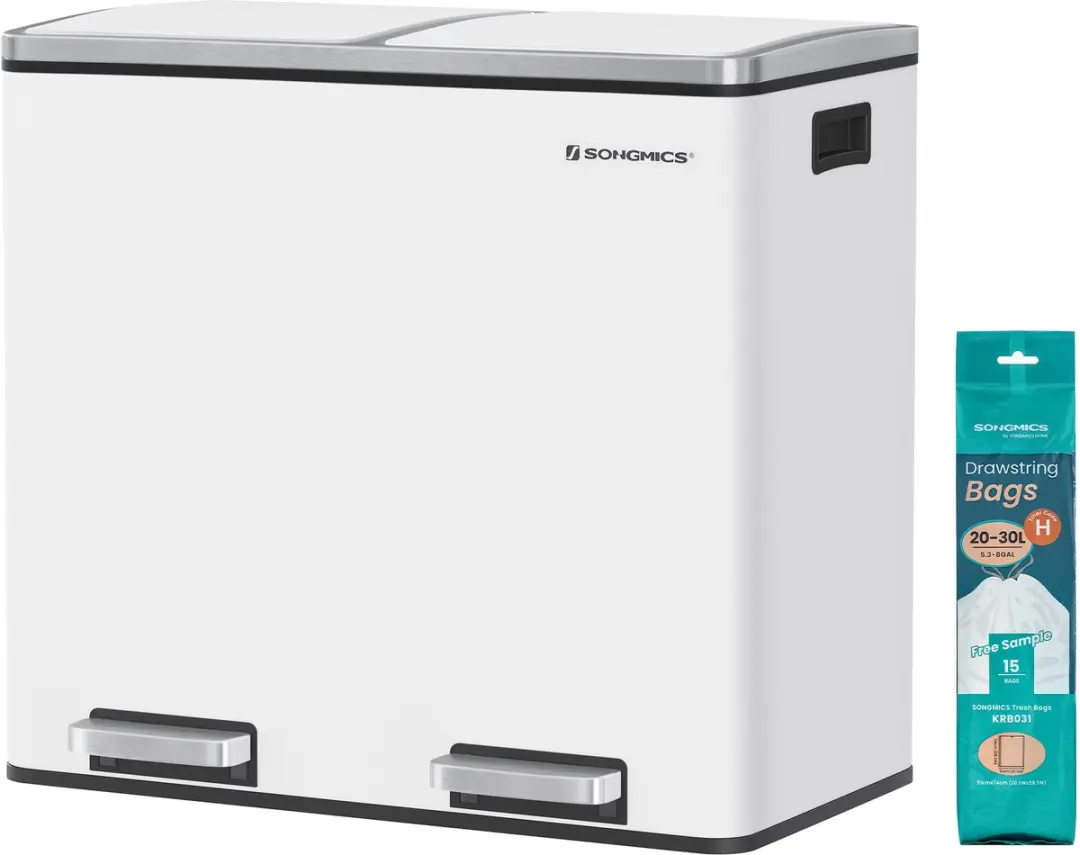 Songmics LTB048WG01 Keukenprullenbak 48L