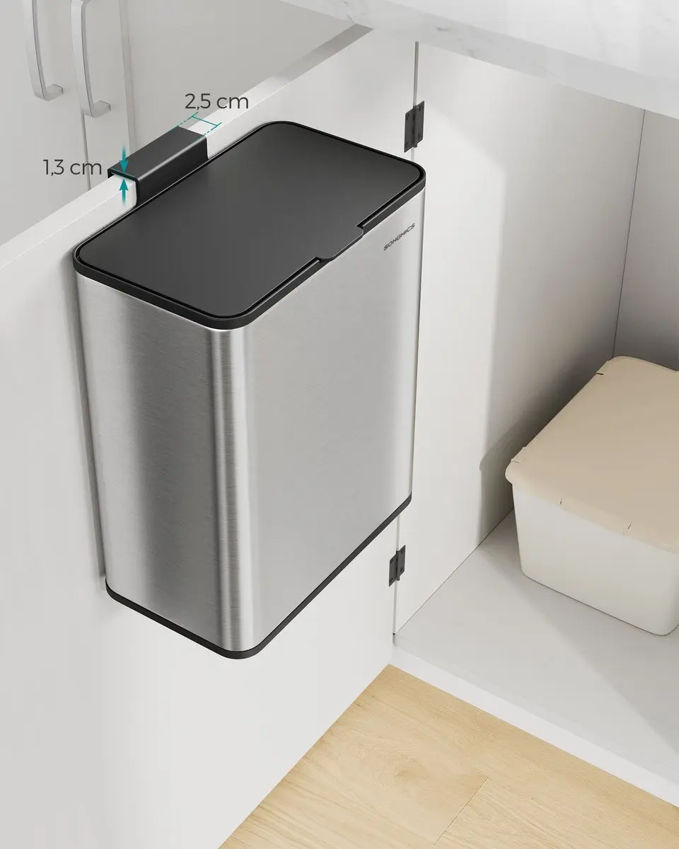 Songmics LTB810E08 Hangende Prullenbak - 12.5L - Zilver