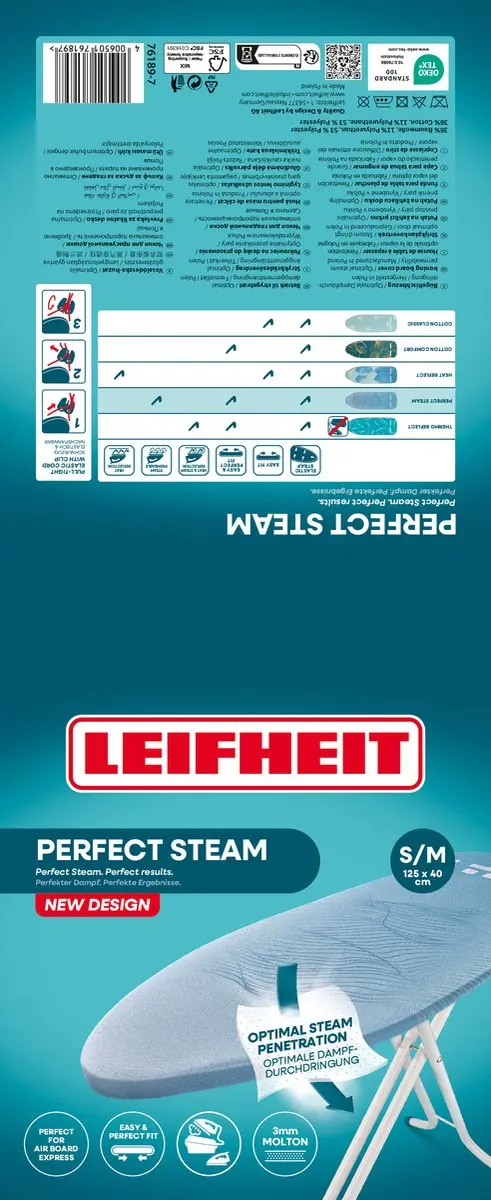 Leifheit Perfect Steam Strijkplankovertrek 76189 - Turquoise - afbeelding 6 van 6