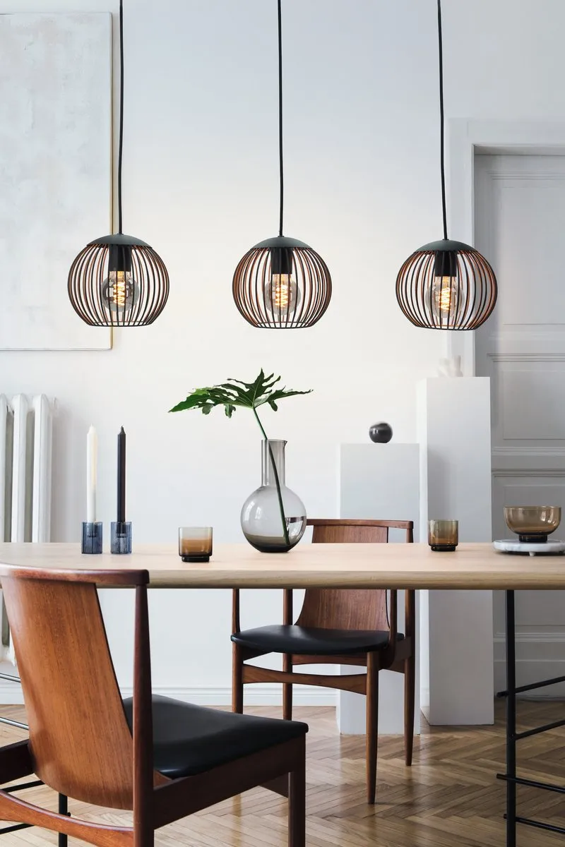 Eglo Almanzora Hanglamp E27 - 90cm - Zwart/Koper