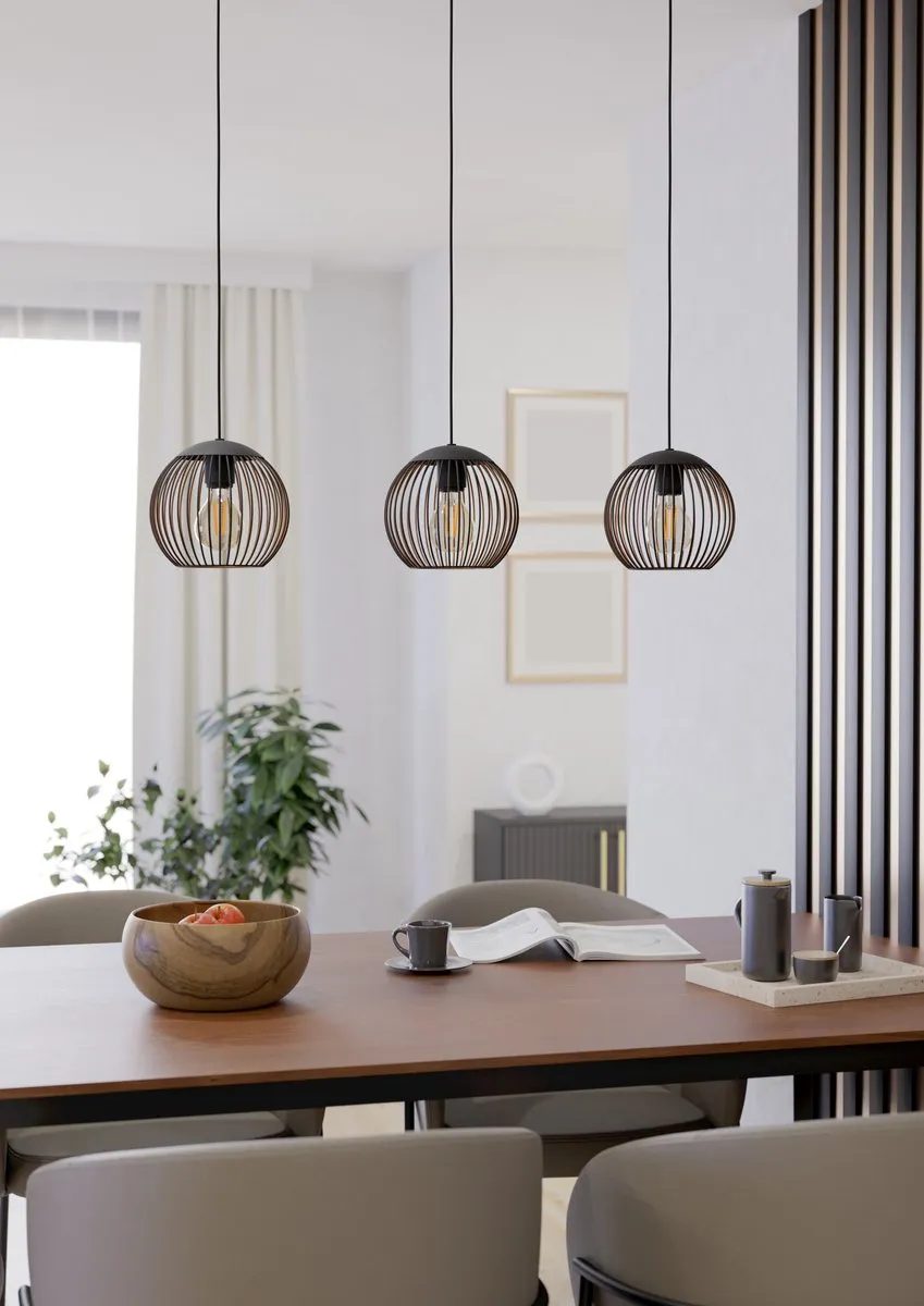 Eglo Almanzora Hanglamp E27 - 90cm - Zwart/Koper - afbeelding 6 van 6
