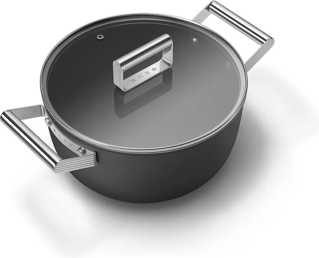 Smeg Kookpan 24cm - 4.6L - Zwart Mat