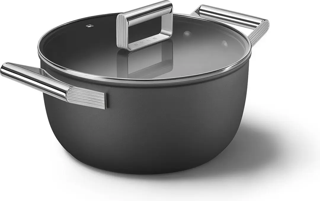 Smeg Kookpan 24cm - 4.6L - Zwart Mat