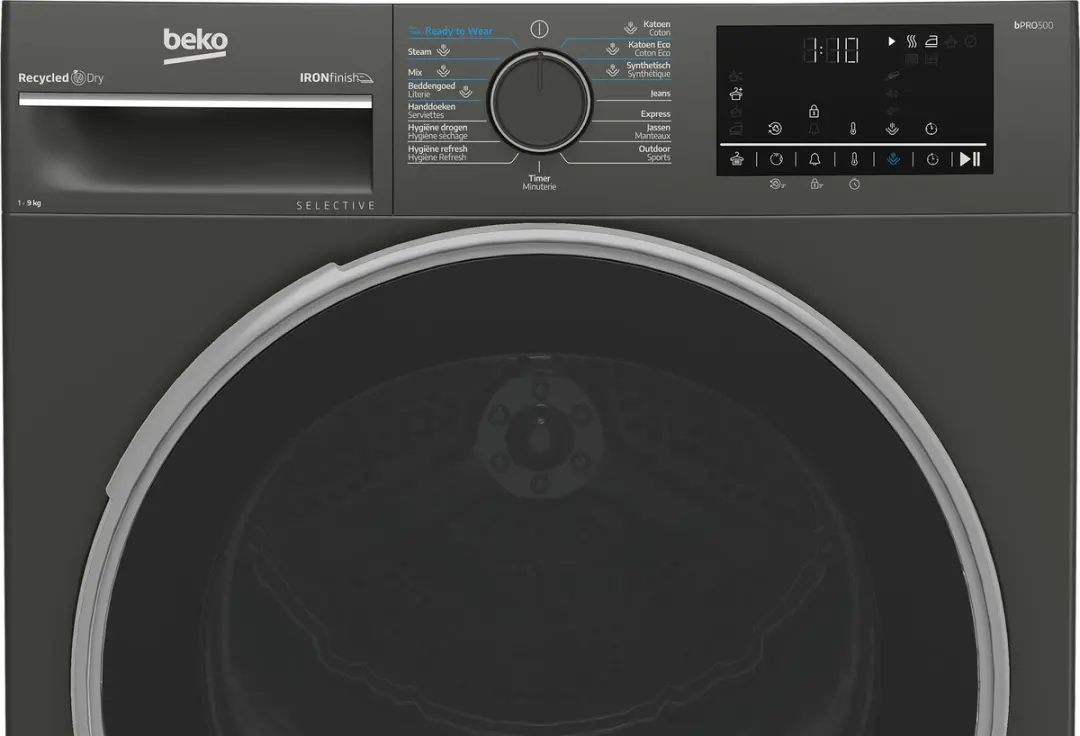 Beko B3T6923M2 Warmtepompdroger 9 kg - Manhattan Grijs