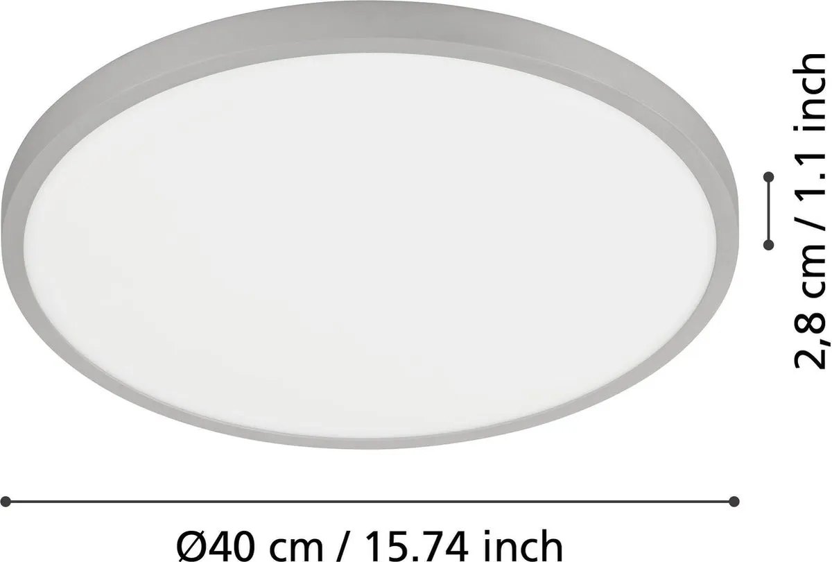 Eglo Fueva 1 Plafondlamp 25W LED Ø40cm - Zilver