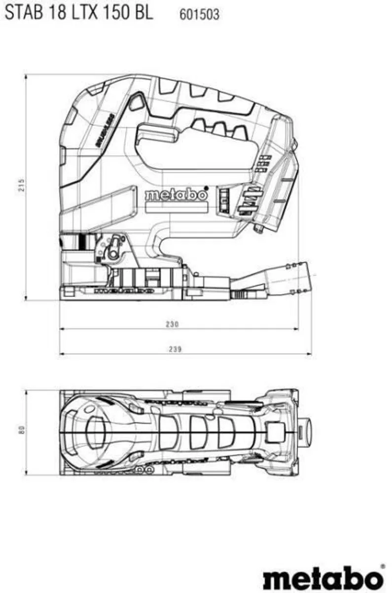 Metabo STAB 18 LTX 150 BL Accu-decoupeerzaag - 18V - Hout