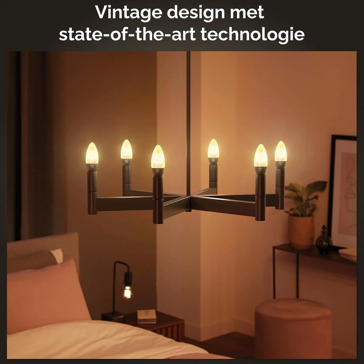 Philips Hue Filament E14 Kaarslamp - 4.5W - 2100K - Amber - afbeelding 4 van 6