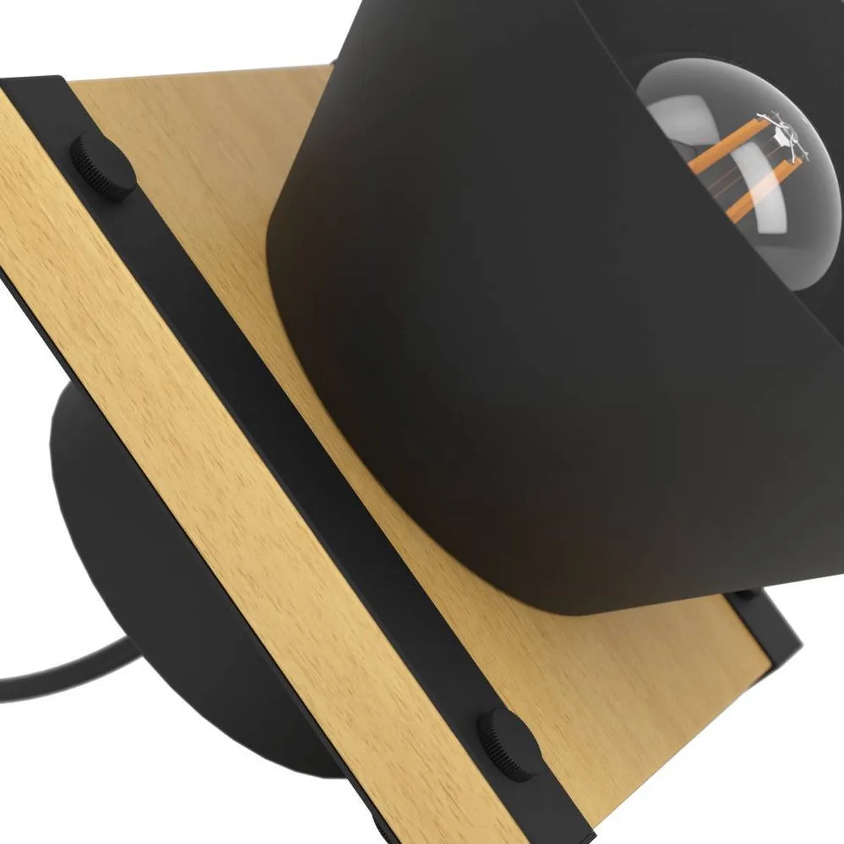 Eglo Maccles Tafellamp E27 - 18cm - Zwart/Bruin
