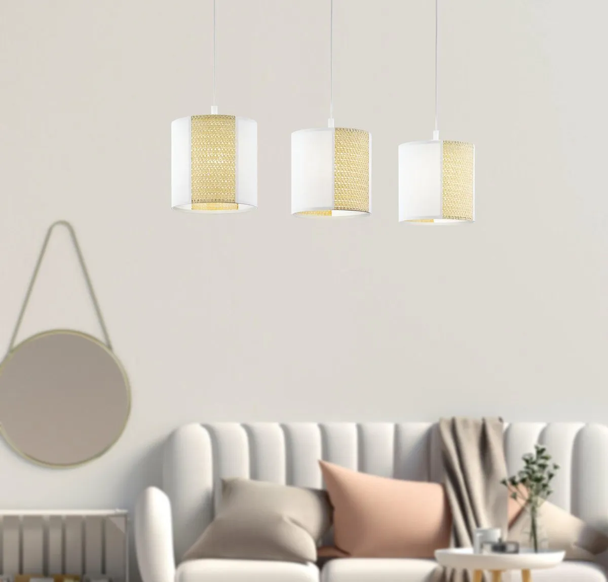 Eglo Arnhem Hanglamp E27 102cm - Hout - Wit/Bruin