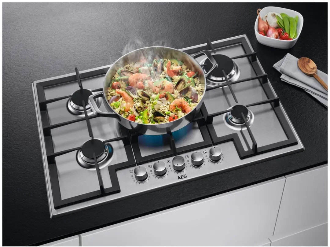 AEG HGB75400SM Inbouw Gaskookplaat 75cm