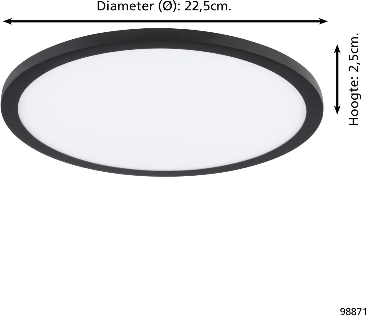 Eglo Fueva Flex Inbouwlamp 22.5cm - Zwart - 4000K