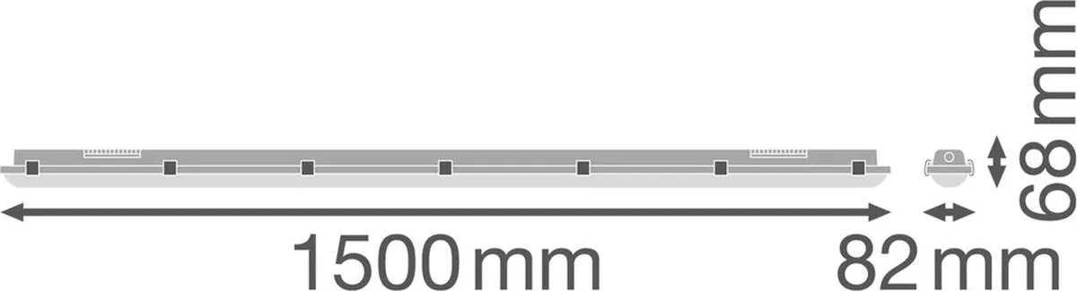 LEDVANCE Waterdichte Montagebalk 58W 8000lm - 150cm - Bewegingsensor - Koel wit - afbeelding 6 van 6