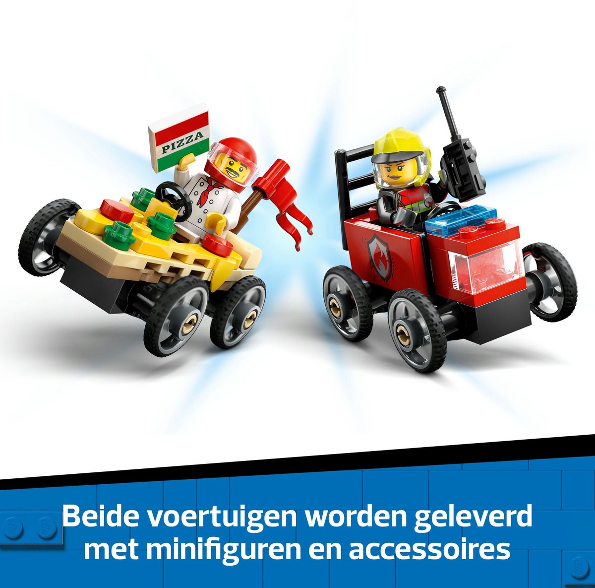 LEGO City Raceautopakket: pizzabestelwagen vs. brandweerauto - 60458