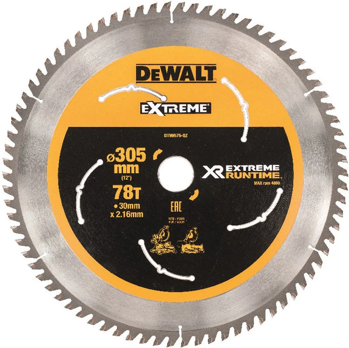 DeWalt DT99576-QZ Cirkelzaagblad Hout 305mm 78T