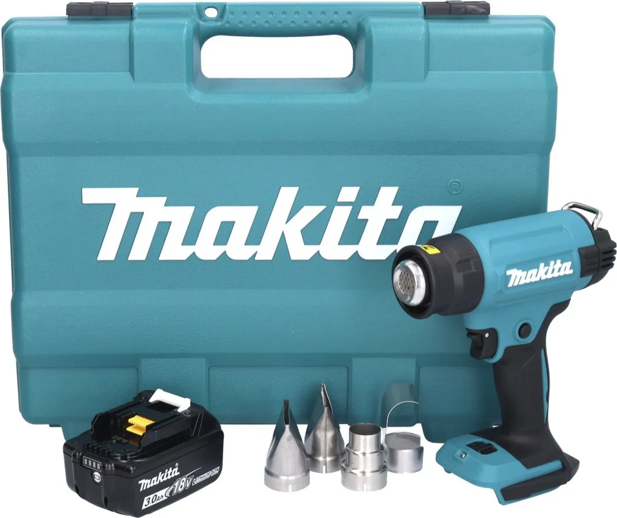 Makita DHG 181 F1K Accu-heteluchtpistool 18V - 150-550°C - 3,0Ah