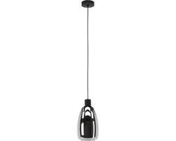 Eglo Chelvey Hanglamp E27 - Ø20cm - Zwart Rookglas