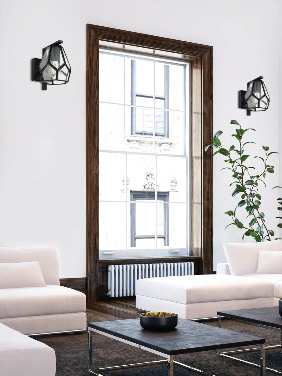 Eglo Mardyke Wandlamp E27 - 20,5 cm - Zwart