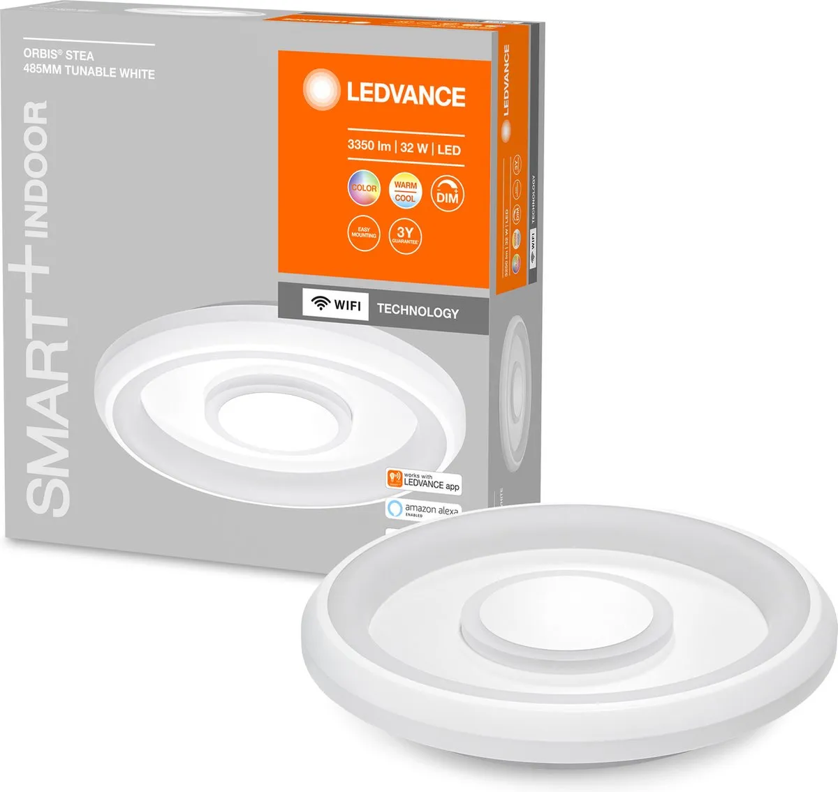 LEDVANCE Decorative Ceiling 2 Light Wifi - 32W Tunable White - Wit