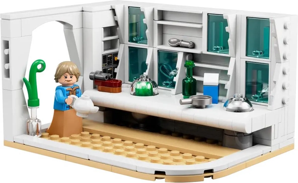 LEGO Star Wars Keuken van de Familie Lars 195 Stenen - 1 Minifiguur - Wit