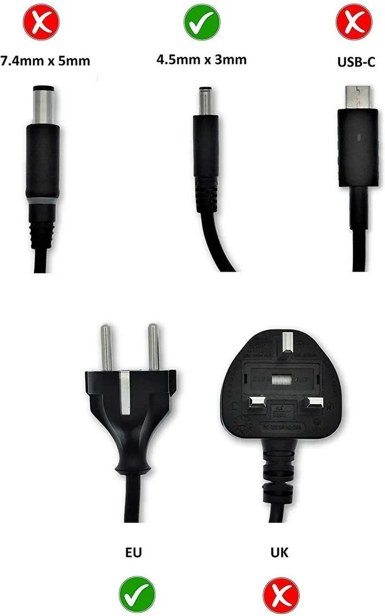 Dell 0285K Laptop Adapter 45W - Zwart