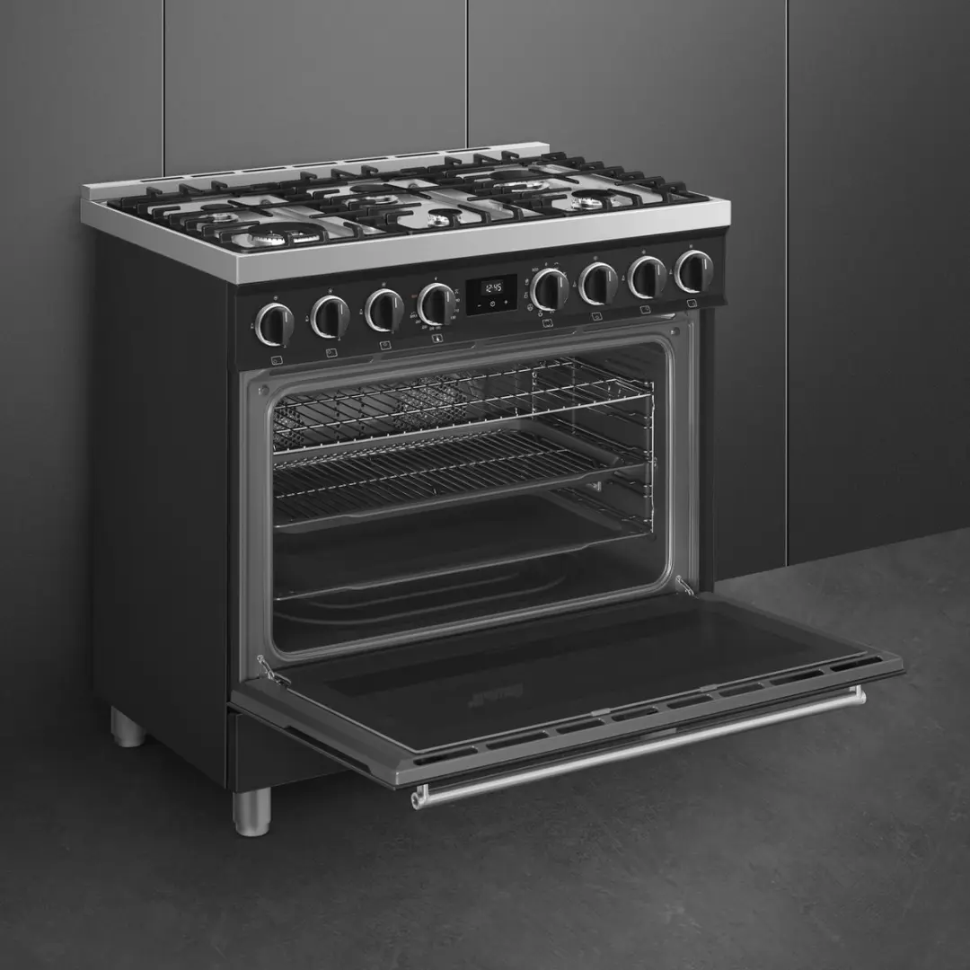 Smeg B91GMMBNLK2 Gasfornuis 90cm - Mat Zwart