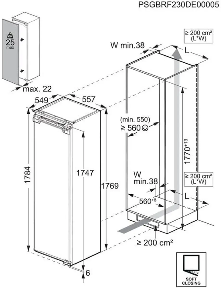 AEG TK6DS18WEC Inbouw Koelkast 310L - 5 Plateaus