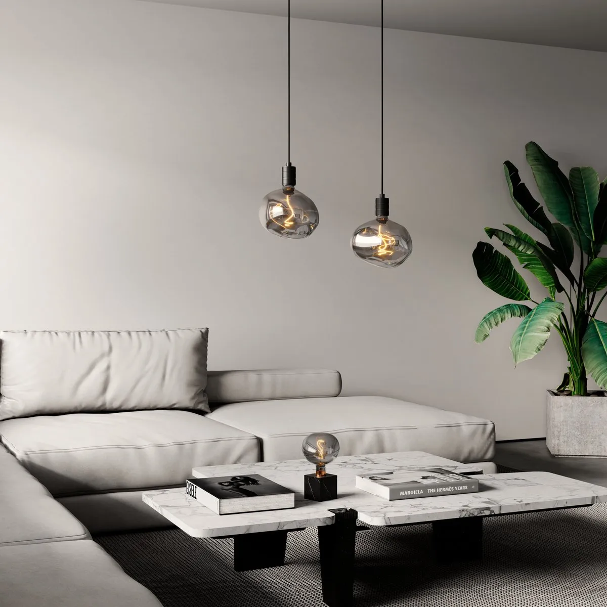 Calex Pebble LED Lamp E27 - 4W - Rookglas - 1800K