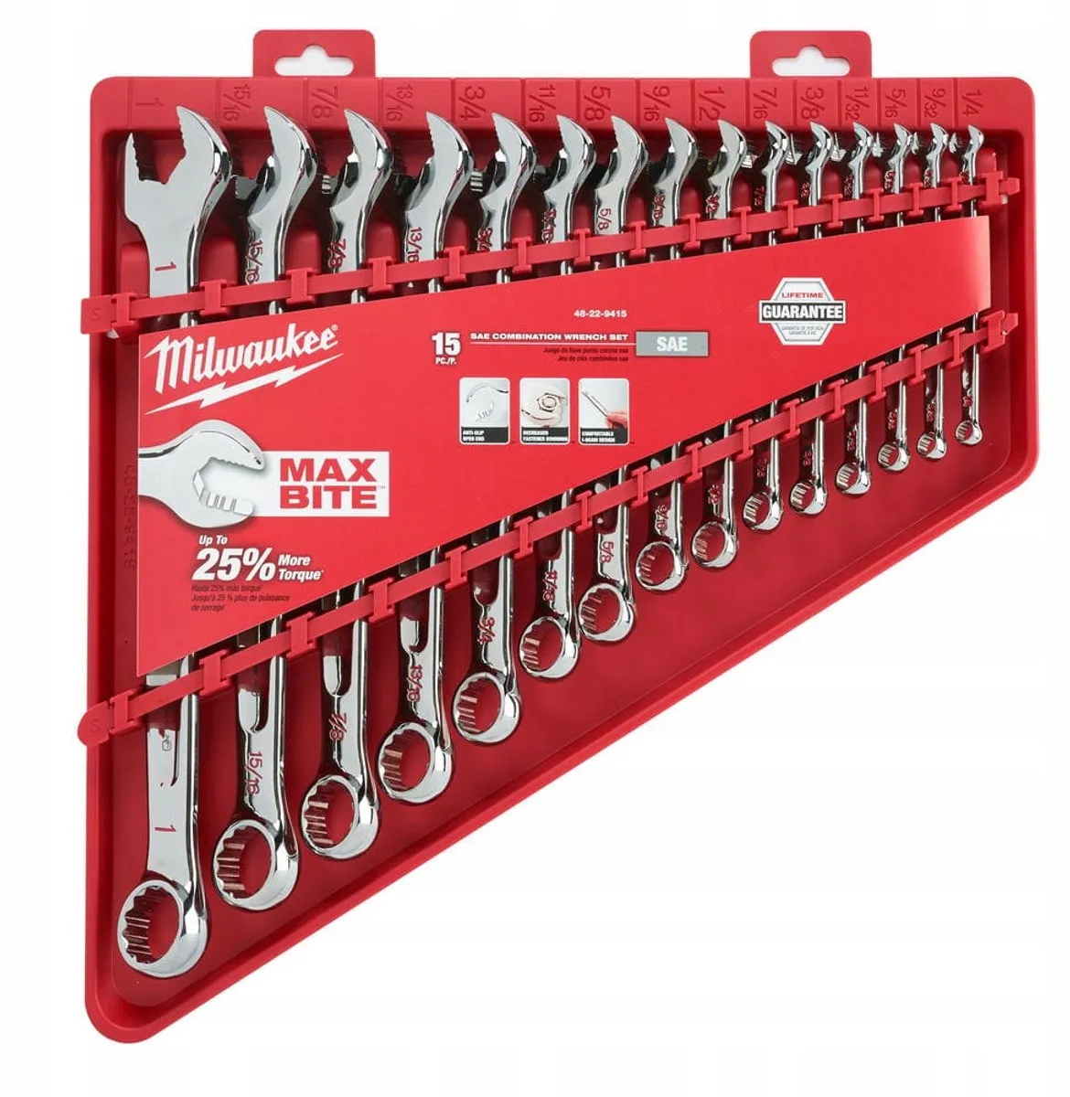 Milwaukee MAX BITE Imperial Ringsteeksleutelset 15-delig