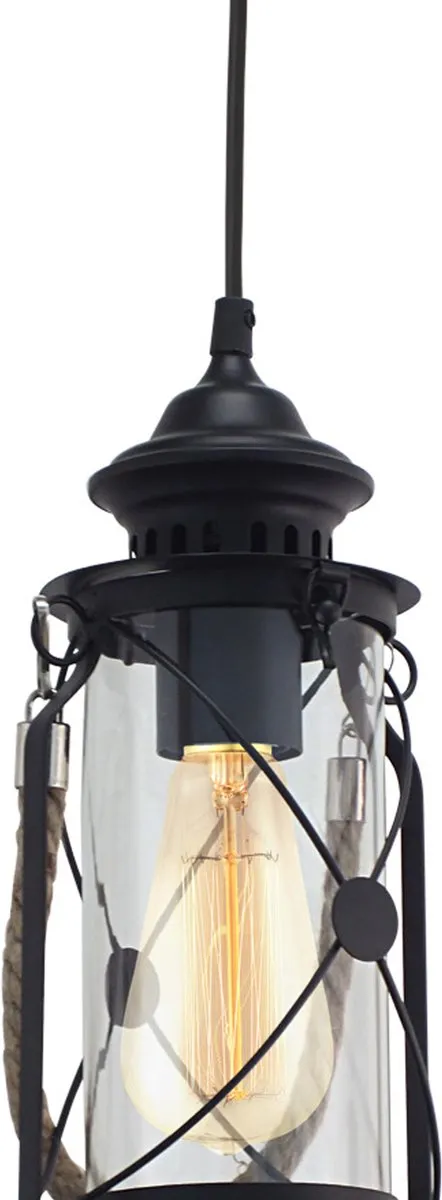 Eglo Vintage Bradford Hanglamp - 1 Lichtpunt - Zwart