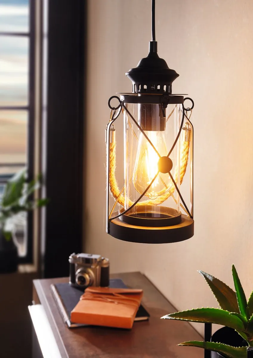 Eglo Vintage Bradford Hanglamp - 1 Lichtpunt - Zwart