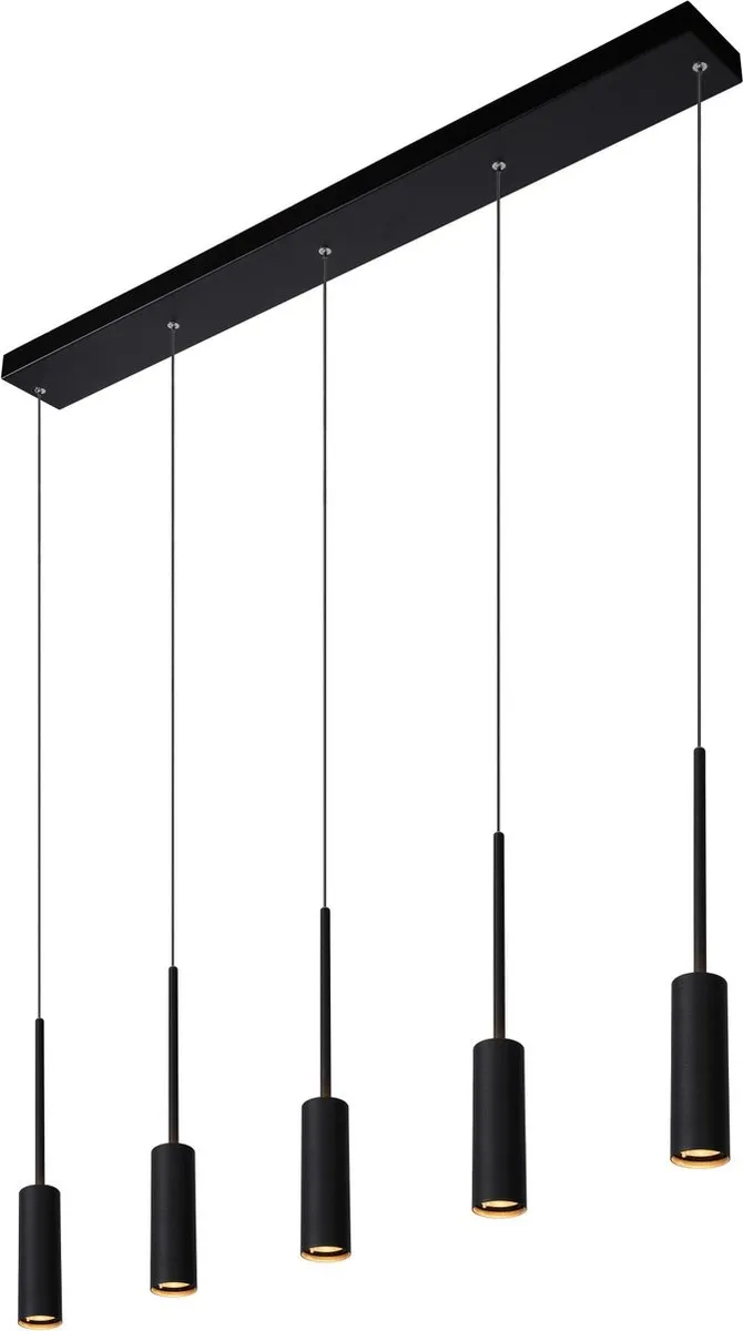 Lucide Tubule Hanglamp 5x7W 2700K - Zwart