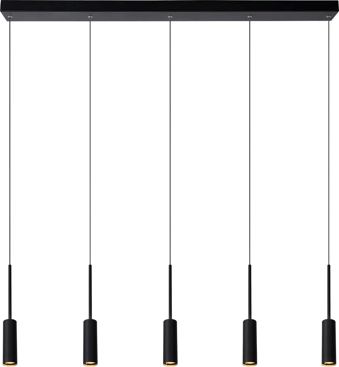 Lucide Tubule Hanglamp 5x7W 2700K - Zwart