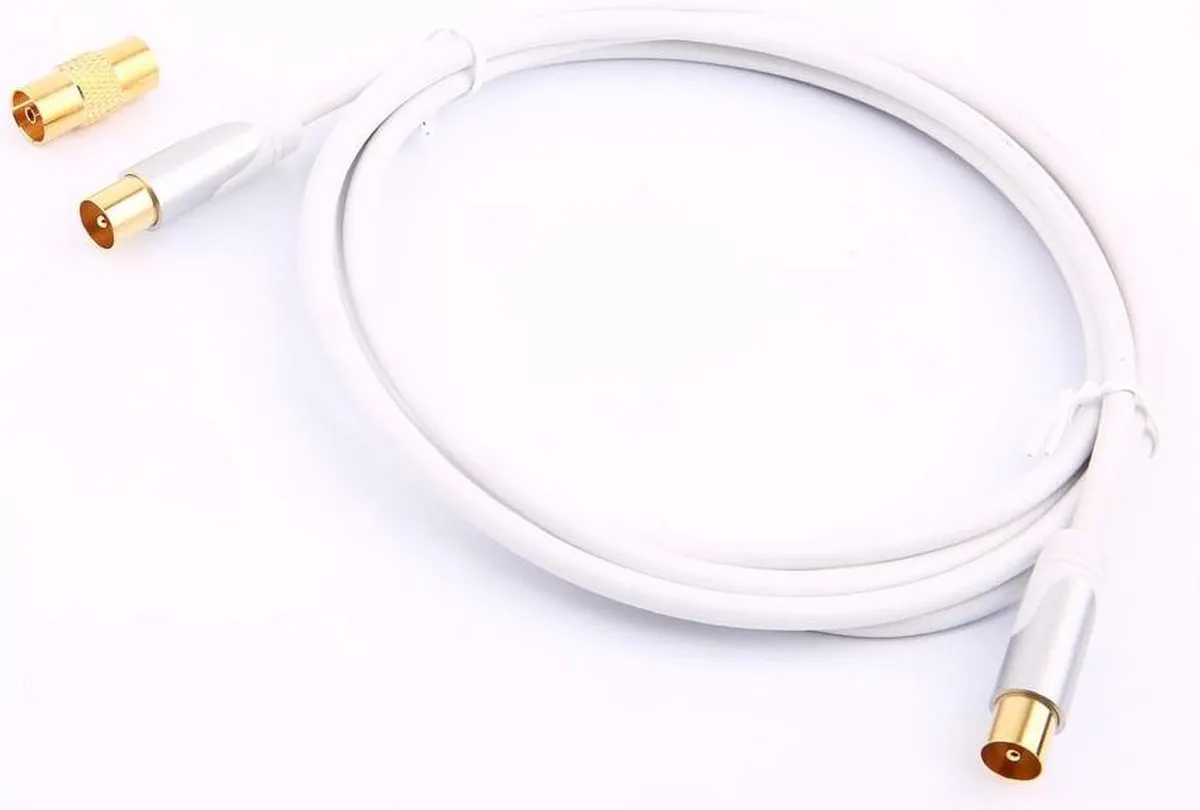 JVC Coaxiale Antennekabel Wit - Male/Male