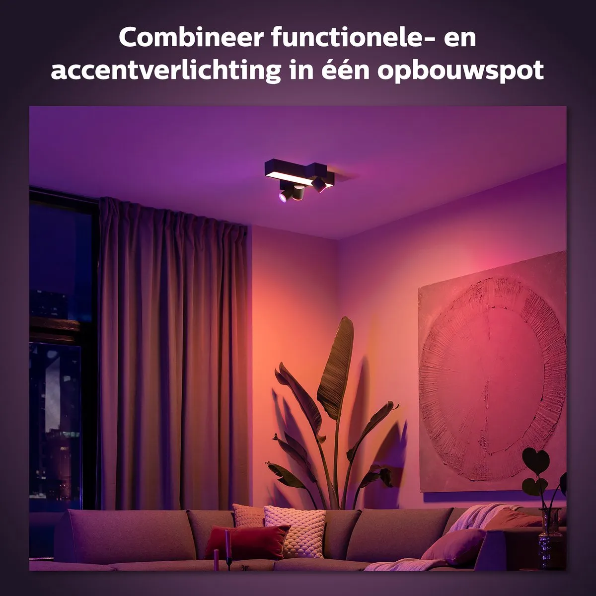 Philips Hue Centris Opbouwspot 3-spots - Zwart