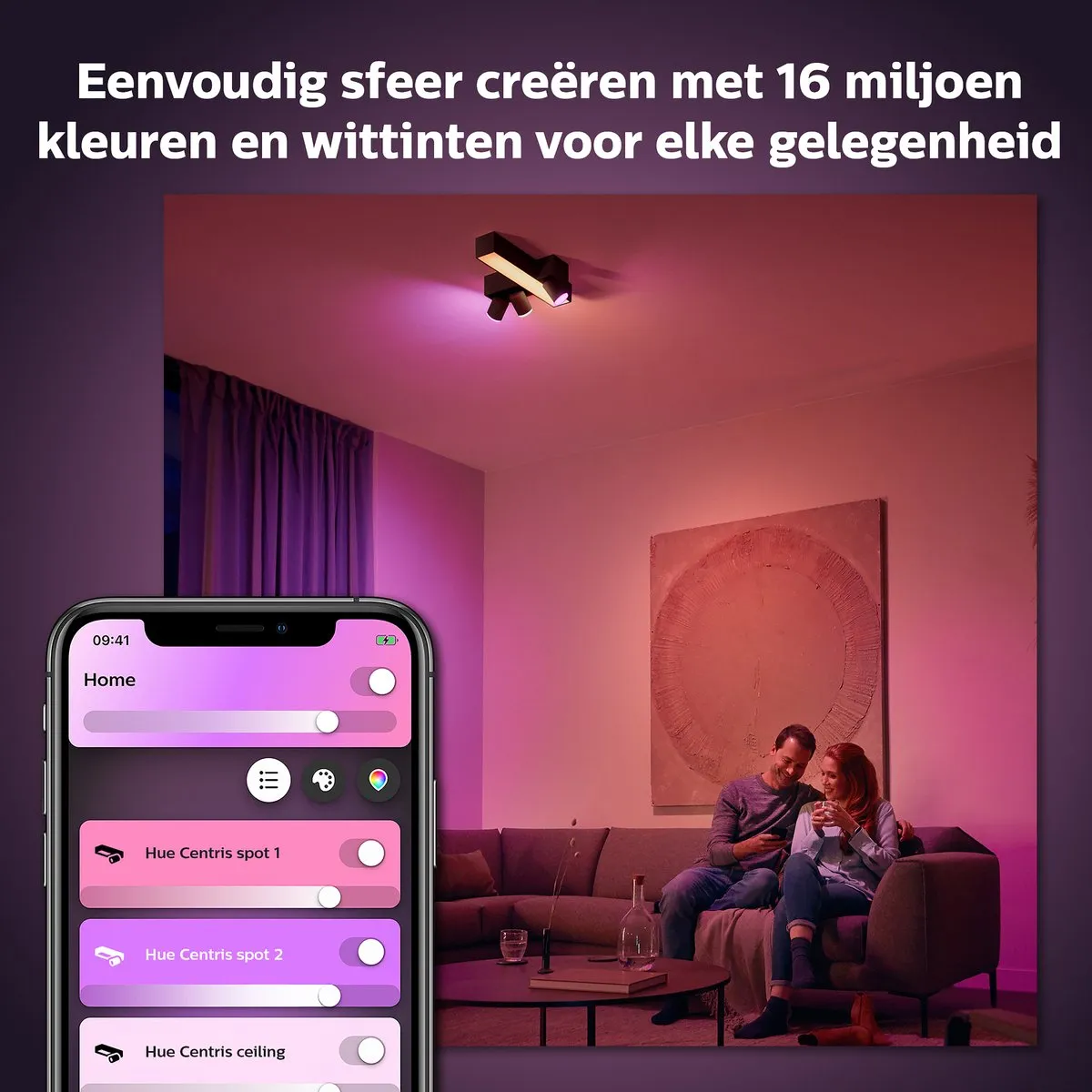 Philips Hue Centris Opbouwspot 3-spots - Zwart