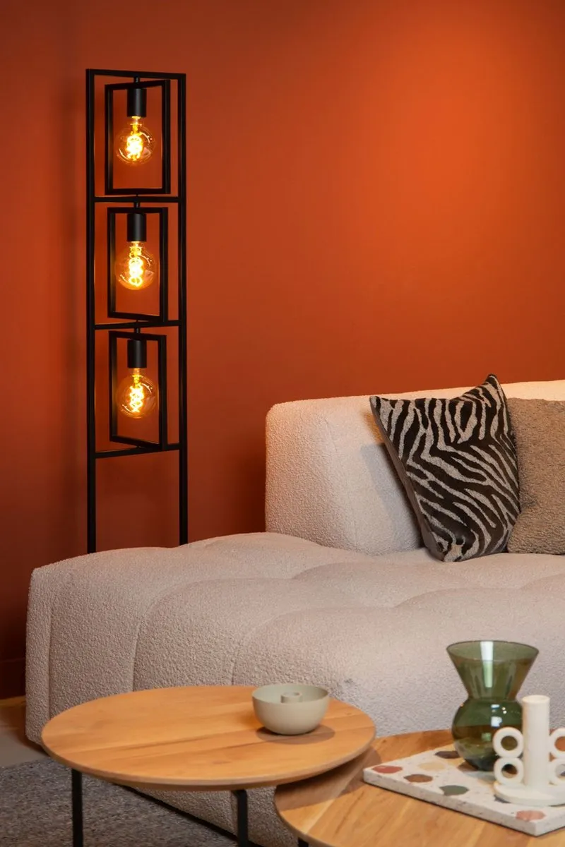 Lucide LUUK Vloerlamp 3xE27 - Zwart