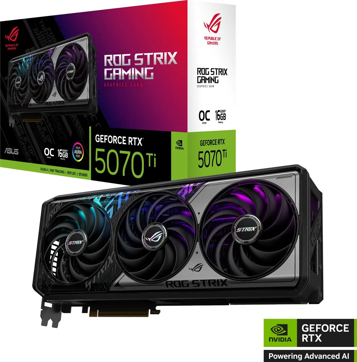 ASUS ROG Strix RTX 5070 Ti O16G Videokaart - 16GB GDDR7