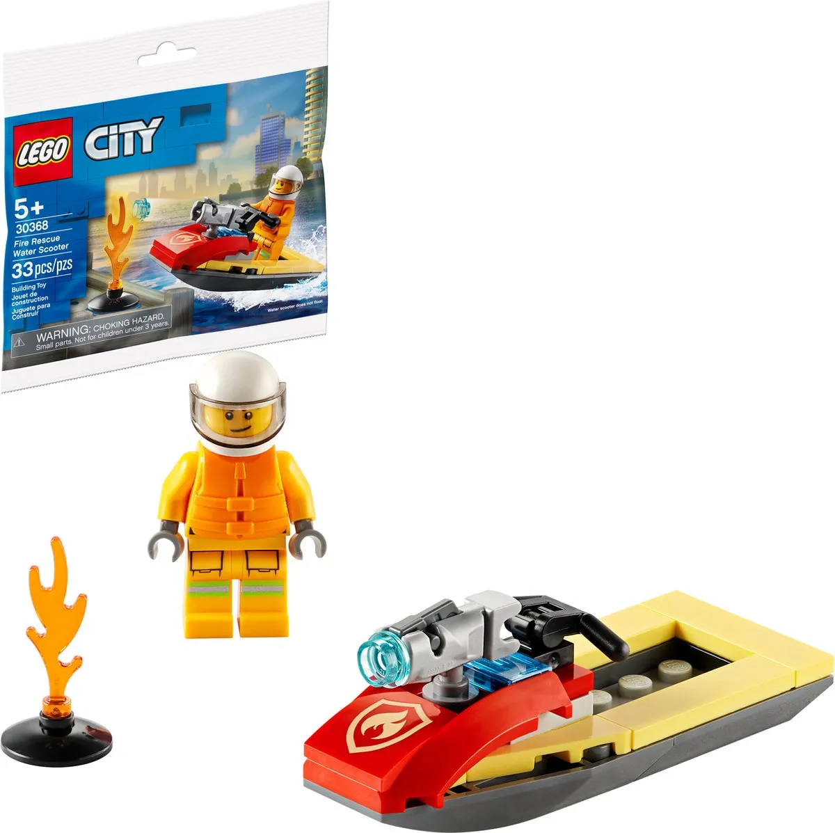 LEGO City Brandweer Waterscooter 30368 - 33 Stukken