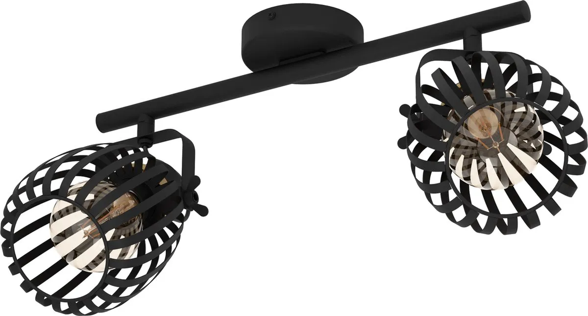 Eglo Girona Spot E27 - 2 Lichtpunten 44cm - Zwart/Goud