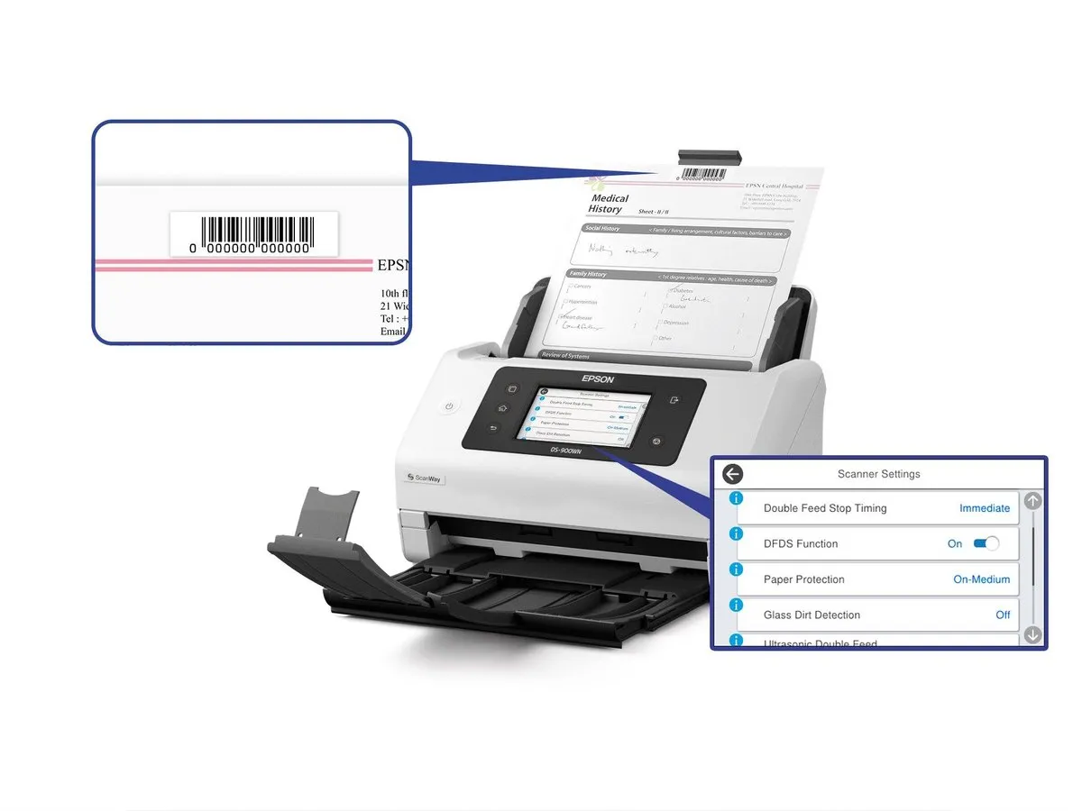 Epson WorkForce DS-900WN Scanner - A4 - Wi-Fi - Wit