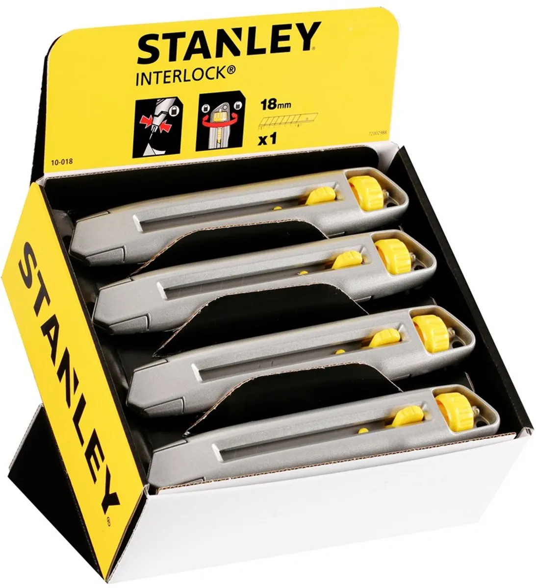 Stanley Interlock Afbreekmes 18mm - Grijs/Geel