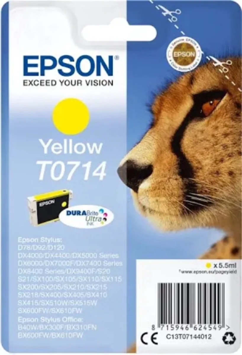 Epson T0714 Geel Inktcartridge
