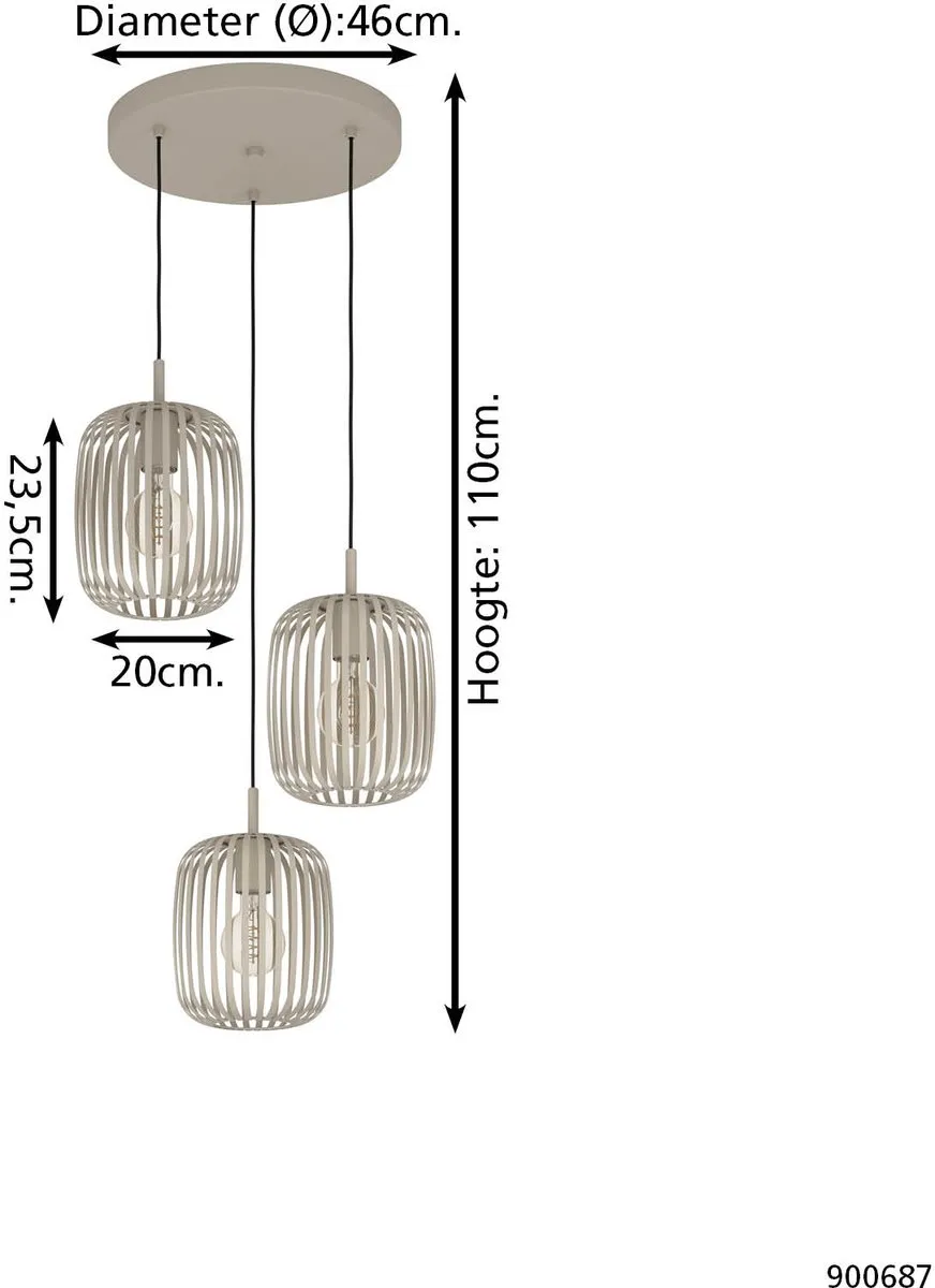 Eglo Romazzina Hanglamp Ø46cm - Zandkleur - afbeelding 6 van 6