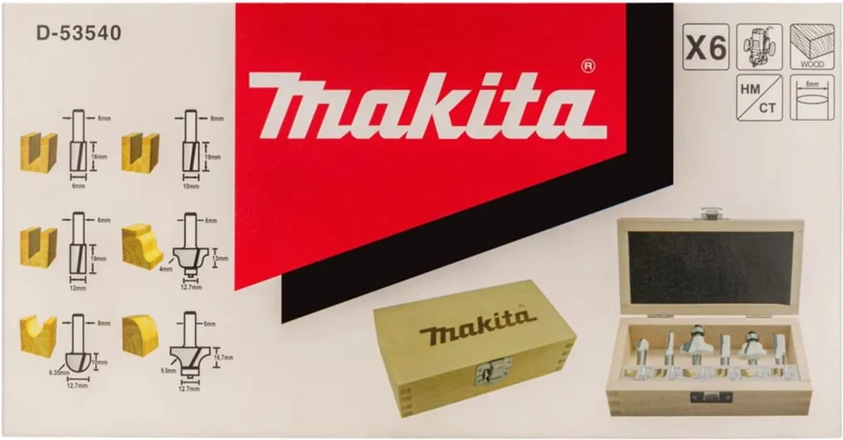 Makita D-53540 Freesset 8mm 6-delig