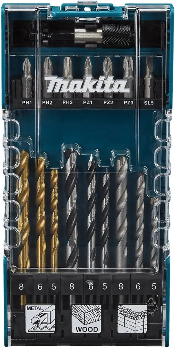 Makita D-74887 Boor-/schroefbitset - 17-delig