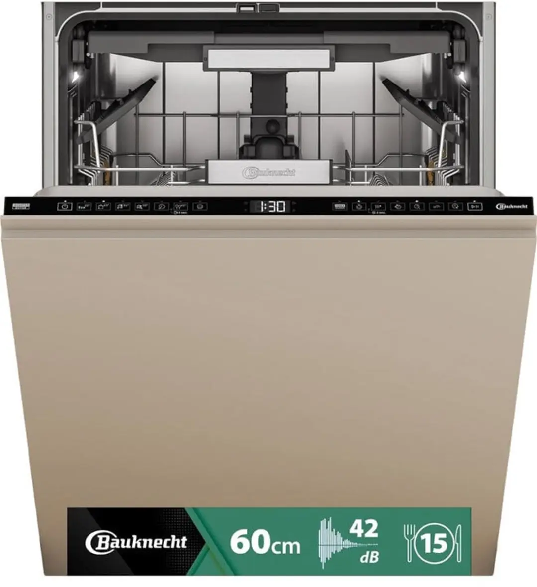 Whirlpool Bauknecht B7I HF60 TUS Inbouw Vaatwasser 15 Couverts