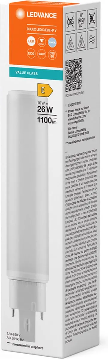 LEDVANCE DULUX LED G24Q-3 10W Ballastlamp - 4000K - Mat