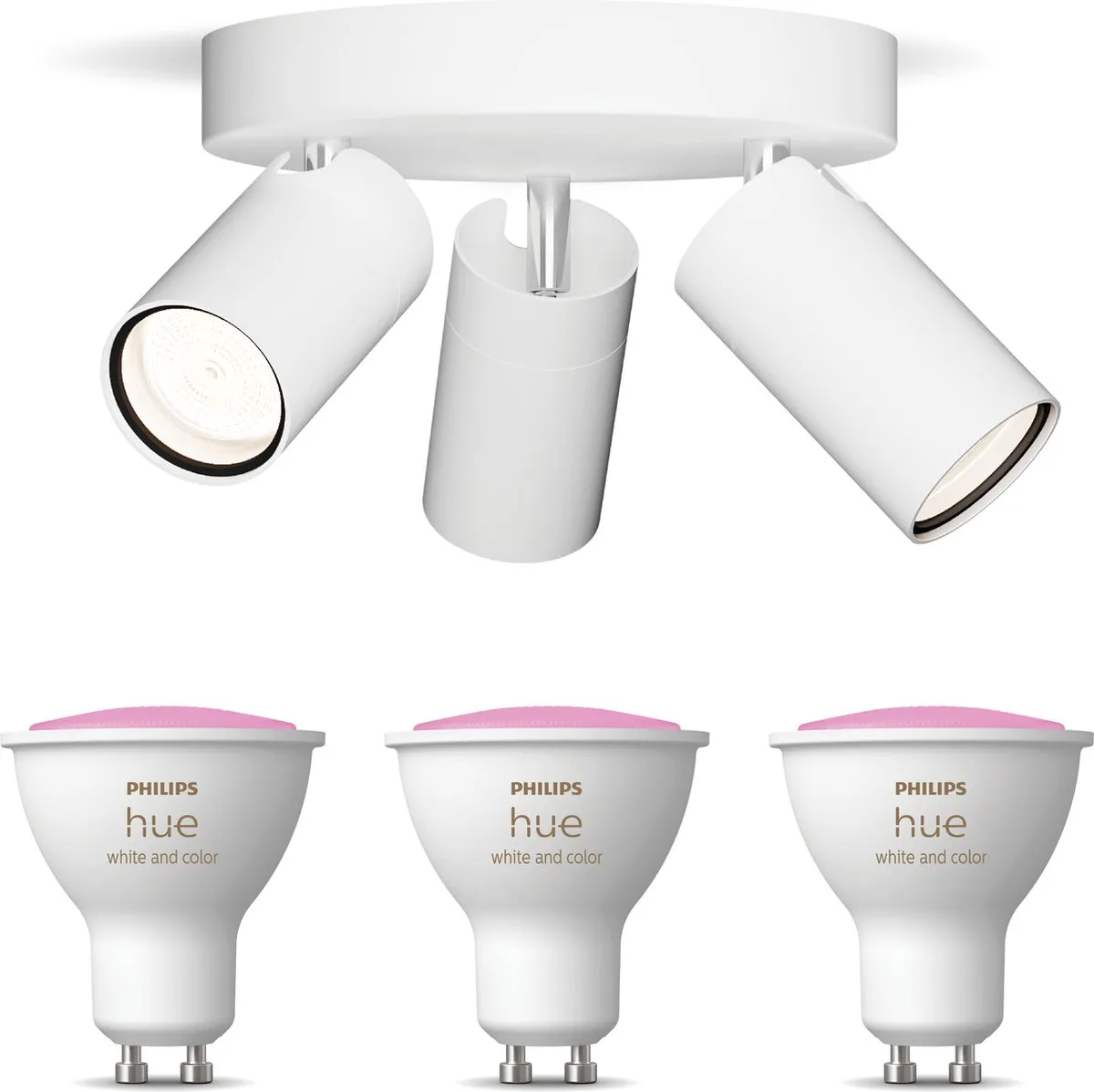 Philips Hue Idris Opbouwspot 3x GU10 RGBW - Wit