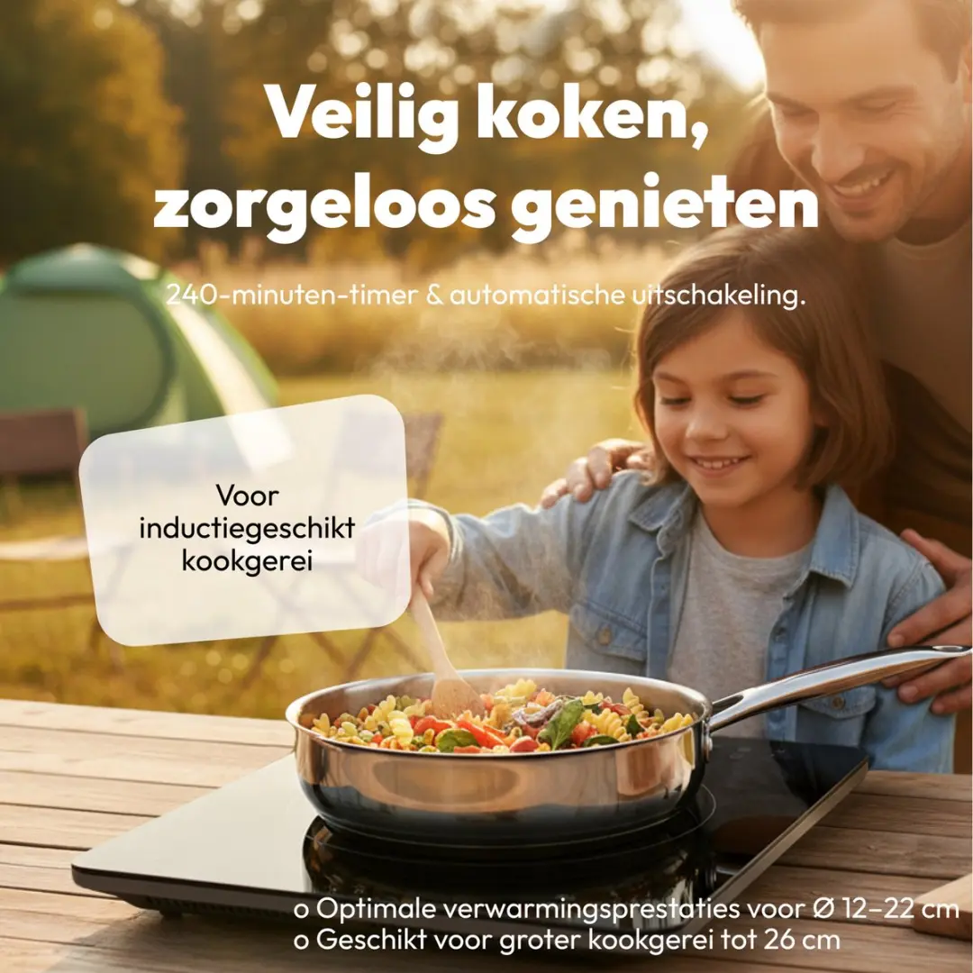 Medion IC10S Inductiekookplaat 2100W - 8 Programma's - MD100090 Zwart
