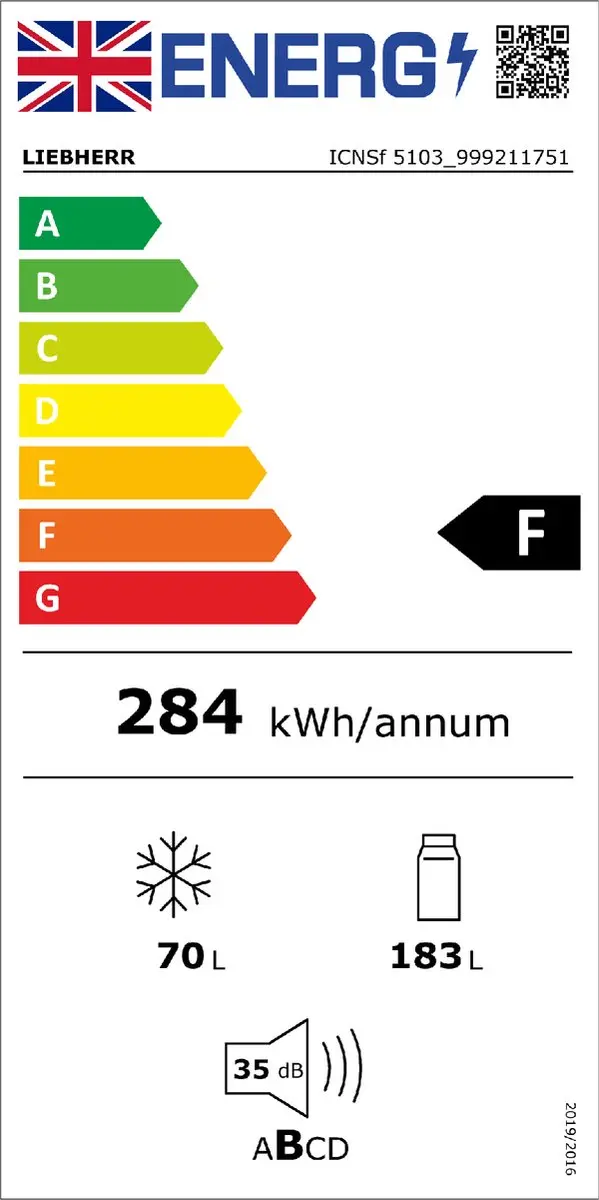 Liebherr ICNSf 5103 Inbouw Koel-Vriescombinatie 253L - Wit